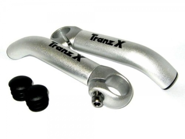 Tranzx Barends Gebogen Zilver - Fiets accessoires|Bar ends - BikeCollect
